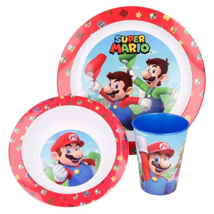 Набір посуду Stor 3 PCS Kids Micro Set in Standard Box Super Mario - Зображення 2