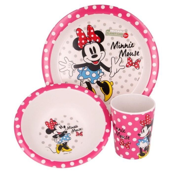 Набір посуду STOR GOLD 3 PCS SET WITH RIM MINNIE MOUSE GLAM DOTS - Зображення 2