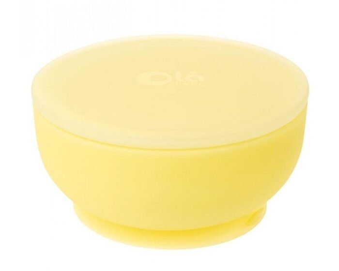 silicone-suction-bowl-olababy-lemon-1500x1200 Дитяча миска із кришкою, Lemon/Жовтий - Зображення 1