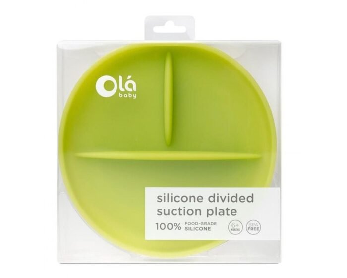 silicone-suction-plate-olababy-kiwi-5-1500x1200h Дитяча тарілка із секціями, Kiwi/Зелений - Зображення 1