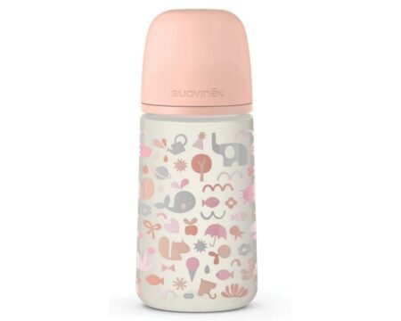 Пляшечка, 270 мл, фізіологічна соска середній потік, *Memories - історії малюків*/помаранчева (8426420072465)