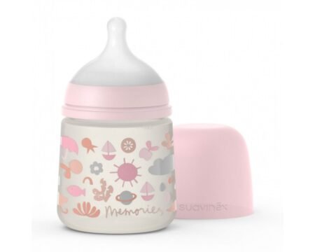 Пляшечка, 150 мл, фізіологічна соска повільний потік, *Memories - історії малюків*/рожева (8426420072281) - Зображення 2
