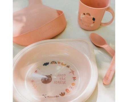 Набір посуду для годування *Лісові історії*/ рожевий (глубока тарілка, середня тарілка, чашечка,ложечка) (8426420070294) - Зображення 3