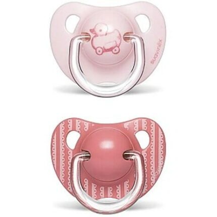 Пустушки анатомічні (набір: 2 шт), 6-18 місяців, *Історії малюків*/рожеве каченя (8426420048262)