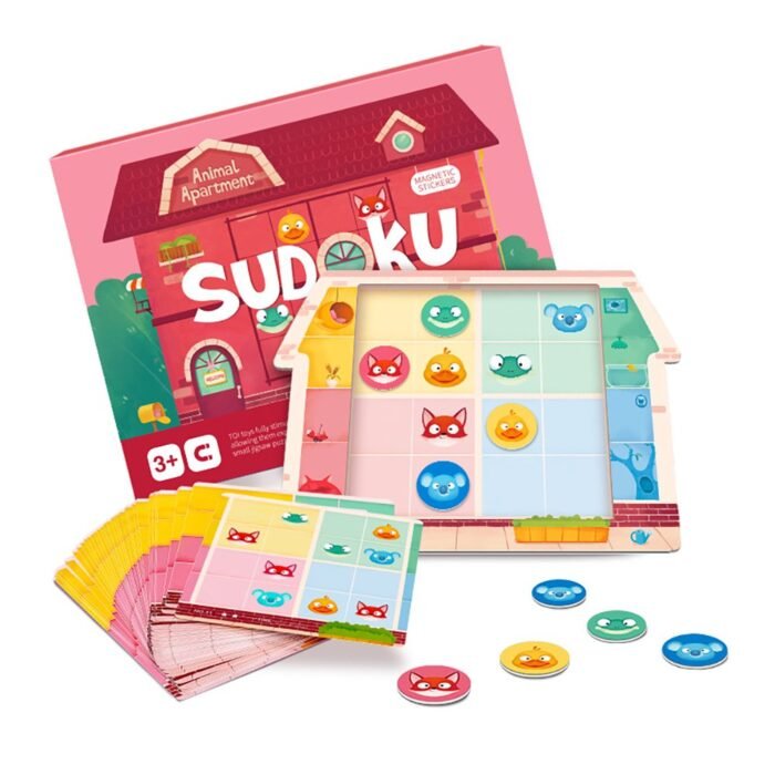 sudoku-toi-budynok-dlya-tvaryn-2041004-4-1000x1000 2041004 Настільна гра магнітне судоку *Будинок для тварин*, легкий рівень - Зображення 1
