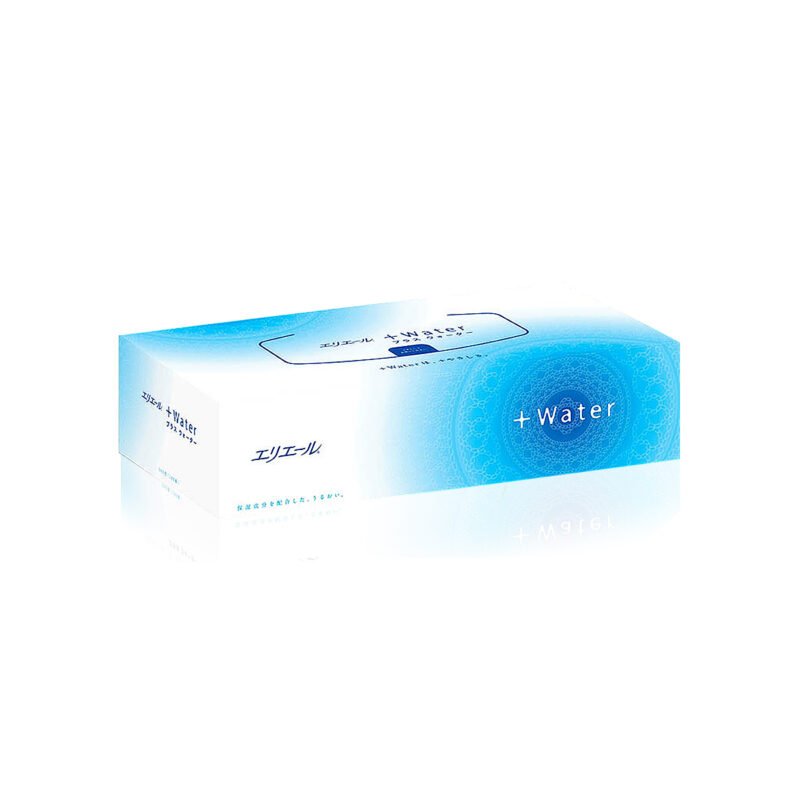 Салфетки бумажные увлажняющие elleair +WATER с глицерином и молекулами воды (в коробке, 180 шт)
