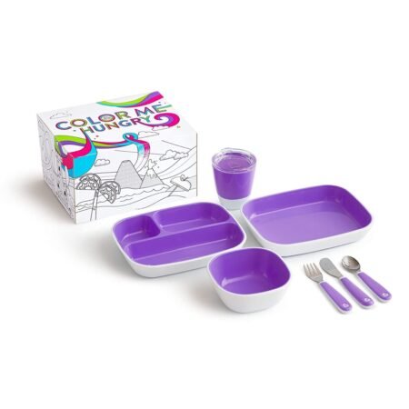 Munchkin Colour Me Hungry Dinning Set Purple 7Pc - Зображення 2