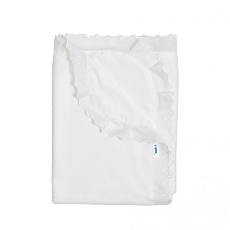 Крижма - плед Twins 100x80 сатин white (1401-100/80-S-01, white, білий)
