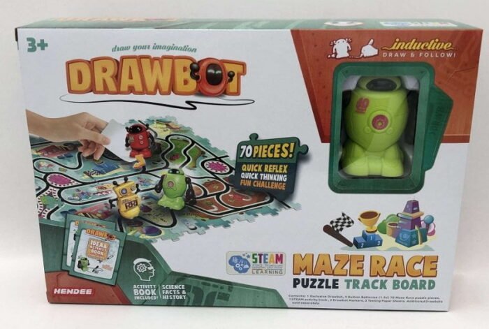 Іграшка індуктивна DB2-3 (24шт) робот, їде по намальованій лінії, в коробці 35*24*8 см - Зображення 1