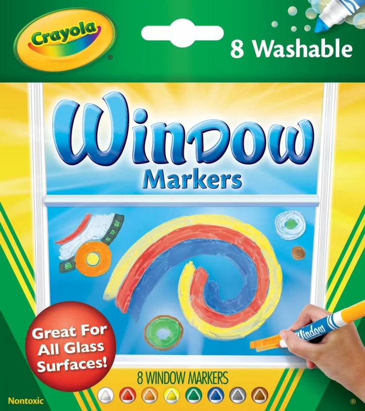 Набір фломастерів для малювання на склі (washable), 8 шт