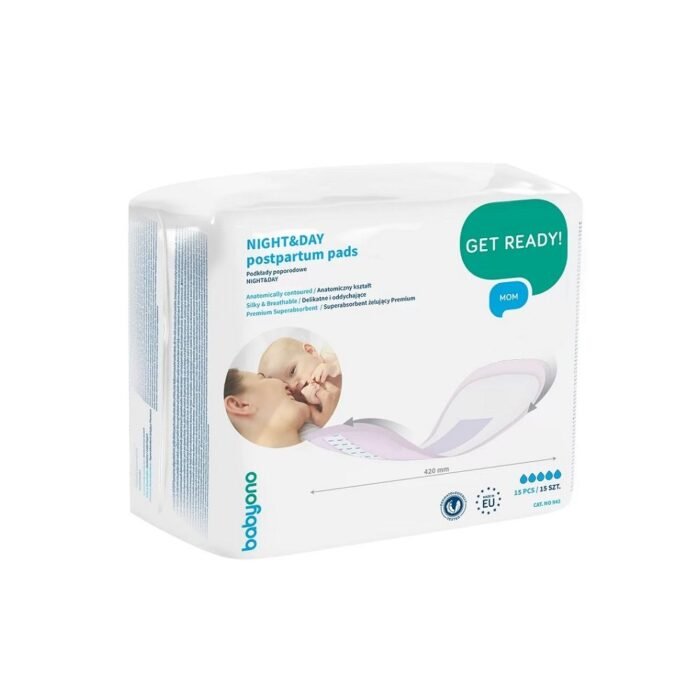 Підклади післяпологові *DAY & NIGHT* заокруглені  (15 шт ) *BabyOno* - Зображення 1