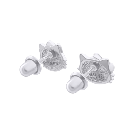 Сережки Кіті-котик рожевий - Зображення 2