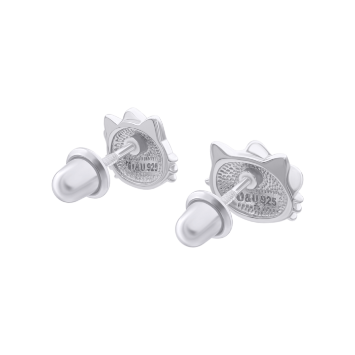 Сережки Кіті-котик рожевий - Зображення 2