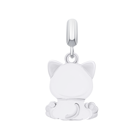 Кулон Котик з лапкою Білий - Зображення 2