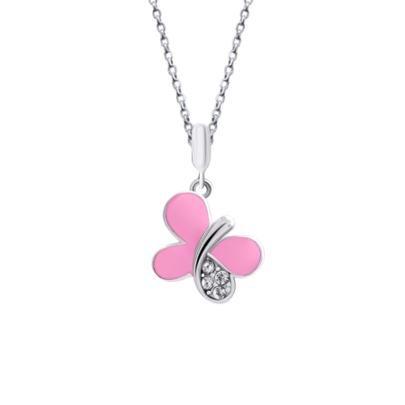 Кулон Метелик блискучий Рожевий