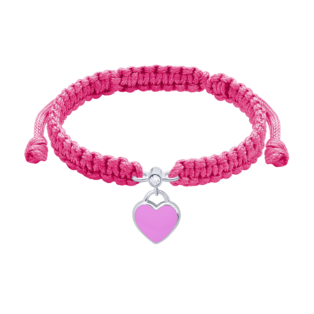 Браслет плетений Серце Рожевий