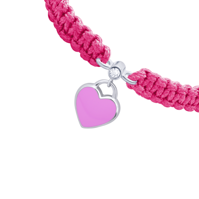 Браслет плетений Серце Рожевий - Зображення 2