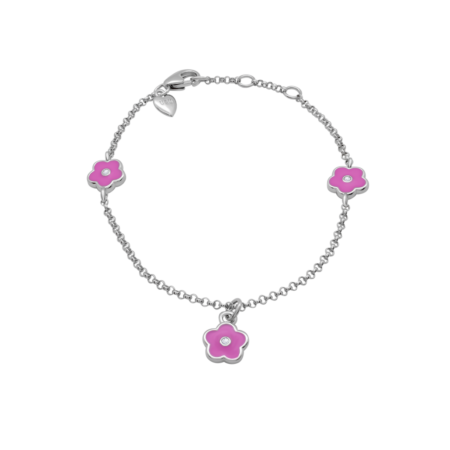Браслет на ланцюжку Квіточка рожева