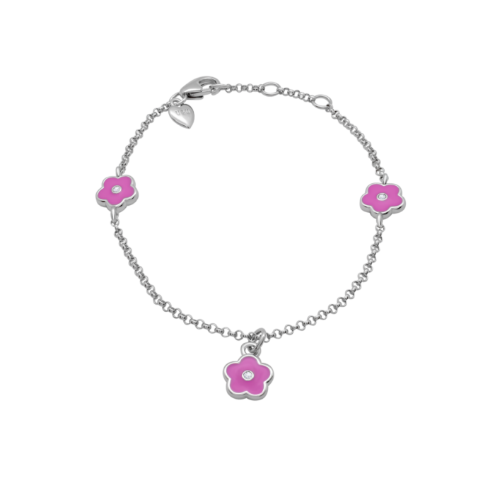 Браслет на ланцюжку Квіточка рожева - Зображення 1