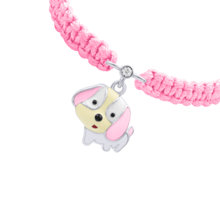 Браслет плетений Щенятко Рожевий - Зображення 2