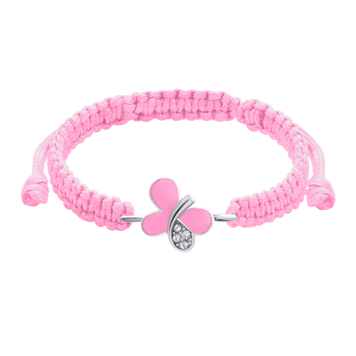 Браслет плетений Метелик блискучий Рожевий - Зображення 1
