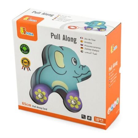 Каталка Viga Toys Слоник на мотузці (50091)