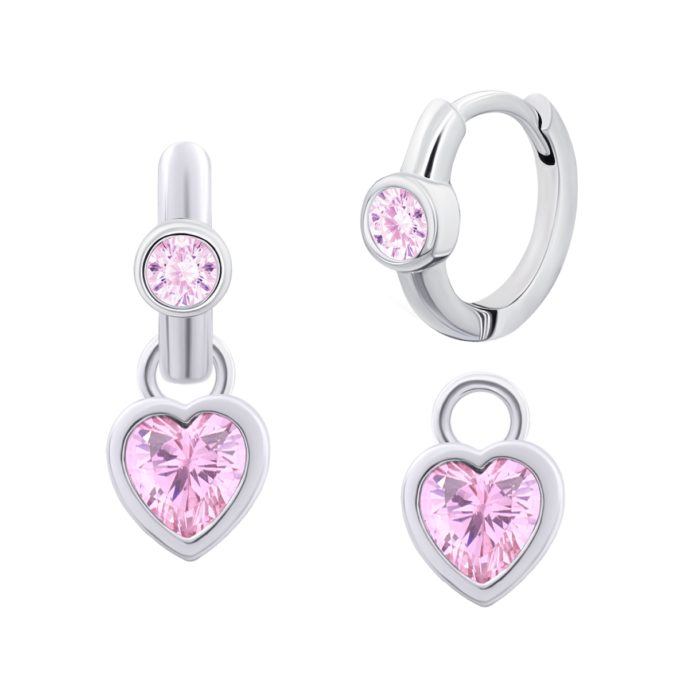 829572270611_1.1800x1800w Сережки з підвісами Серце блискуче - Зображення 1