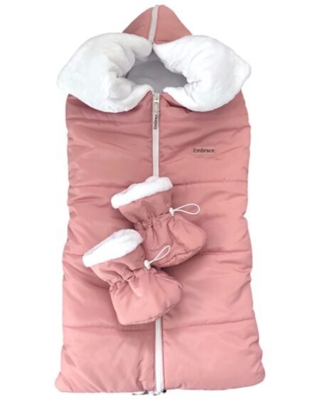 Конверт в коляску Пудровий з хутром