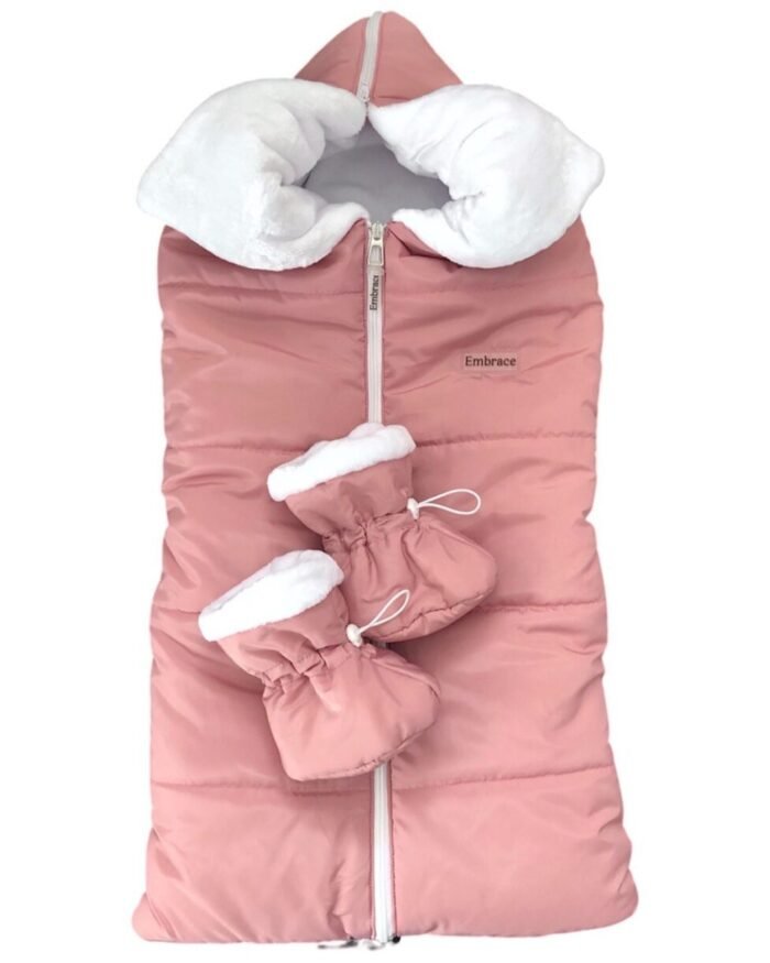 Конверт в коляску Пудровий з хутром - Зображення 1