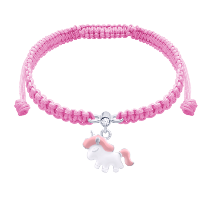 Браслет плетений Єдиноріг рожевий - Зображення 1
