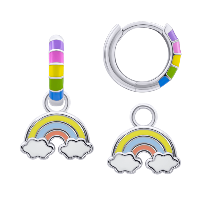 Сережки з підвісами Веселка кольорова - Зображення 1