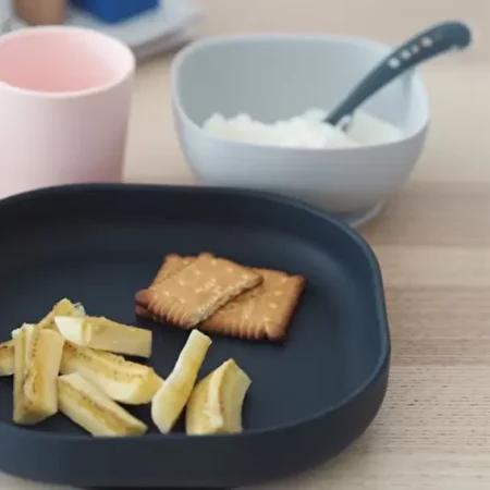 Набір силіконового посуду (4 предмета) 4 м+ - синій/рожевий - Зображення 3