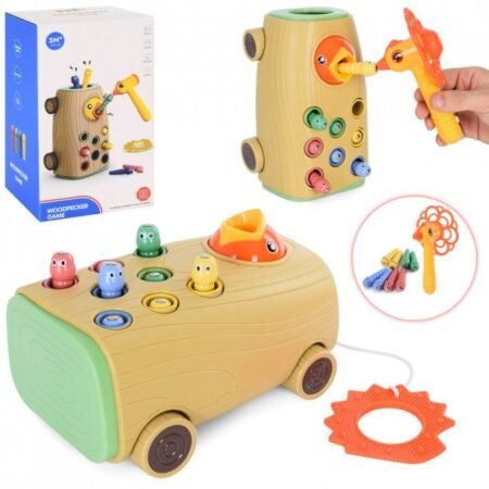 Каталочка *Нагодуй пташеня*  арт. XQS2022A (24шт/2) дятел, на мотузочку,короб. 26*13*15,5см - Зображення 3