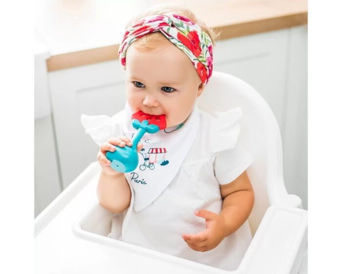 Прорізувач для зубів розвиваючий з брязкальцем *Кавунчик*  *BabyOno* - Зображення 2