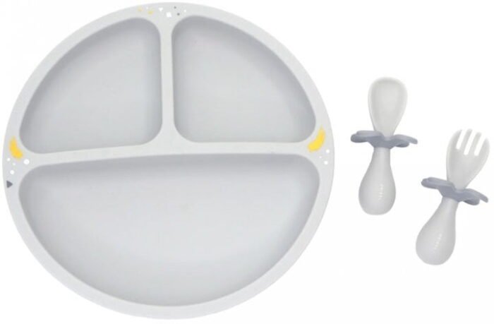 Набір посуду Oribel Cocoon тарілка, ложка, виделка сірий - Зображення 1