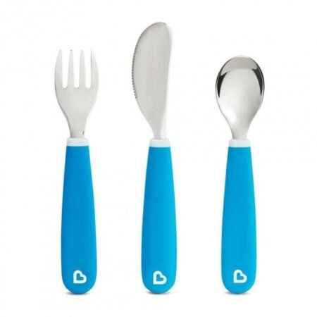 Набір серії *Splash*: ложка + виделка + ніж з  нержавіючої сталі, блакитний - Зображення 2