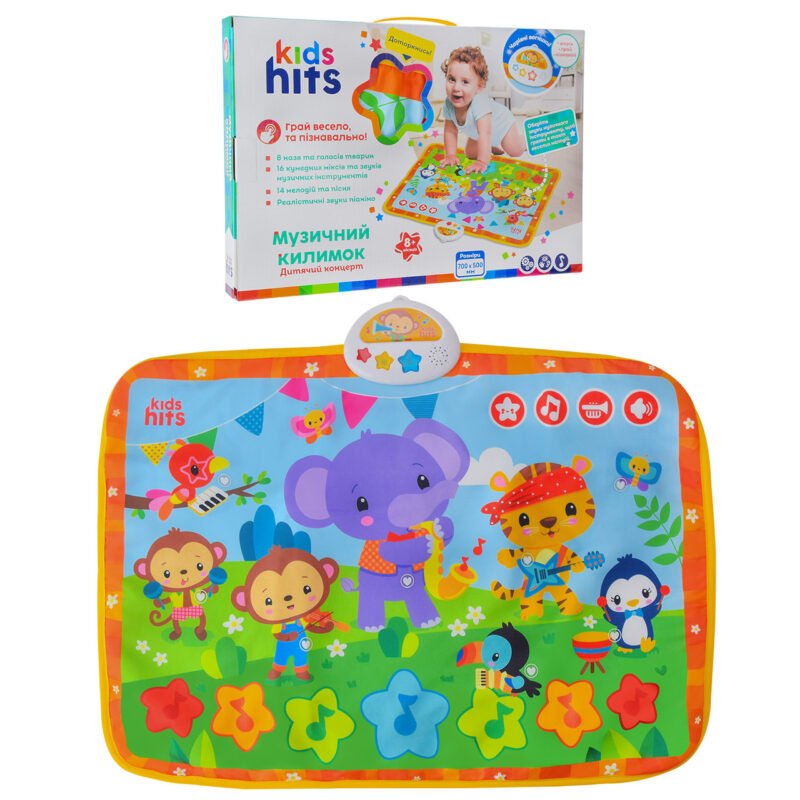 Килимок муз. Kids Hit  арт. KH04-001 (24шт) Дитячий концерт, батар.  комплект, голоси тварин, муз.інструменти, мелодіі, пісня, р-р килимка 70*50, короб. 38*26*4см