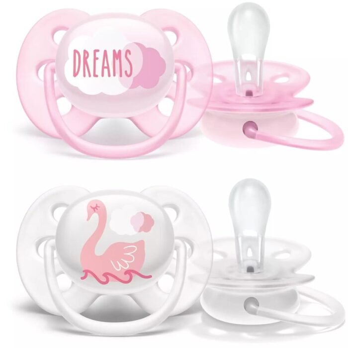 Пустушка Avent ультрам'яка 0-6 міс, дизайн для дівчинок, 2 шт. SCF222/02 - Зображення 1