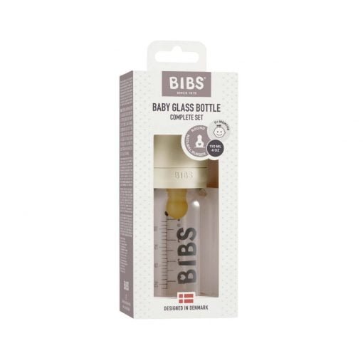 bibs_baby_glass_bottle_complete_set_latex_110ml_ivory_1-510x510 Скляна пляшечка для годування 5013216 BIBS Baby Glass Bottle Complete Set - Зображення 1