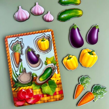 Вкладиші більше-менше *Кошик з овочами -1*