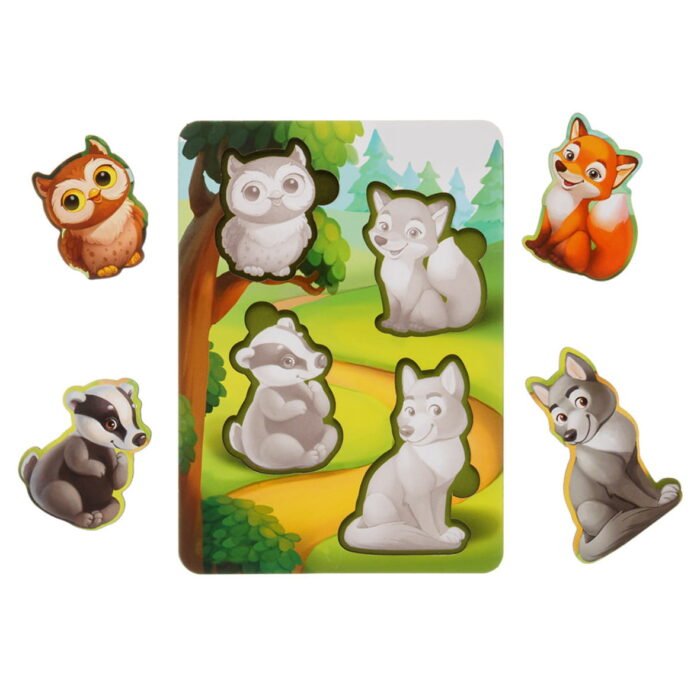 Вкладиші *Лісові тварини - 2* (фон з підказкою) - Зображення 2