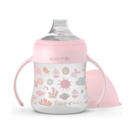 Чашка з силіконовим носиком, 150 мл,+4 місяці, *Memories - історії малюків*/рожева (8426420005548)