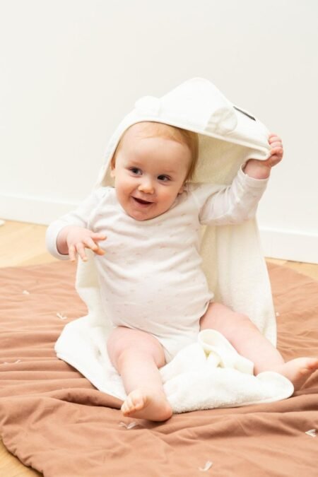 Рушник з капюшоном Childhome 80x80 муслінове  - terry teddy - Зображення 3