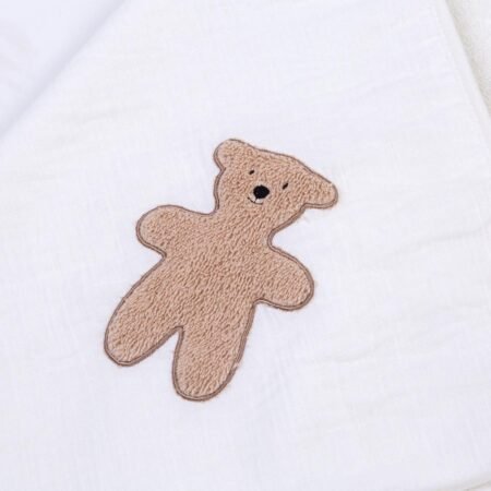 Рушник з капюшоном Childhome 80x80 муслінове  - terry teddy - Зображення 2
