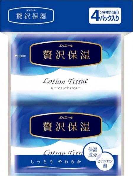 Платочки бумажн.экстрауспокаивающие elleair PREMIUM LOTION с глиц.,колл.,гиал.кисл.(4 карм.уп*14 шт)