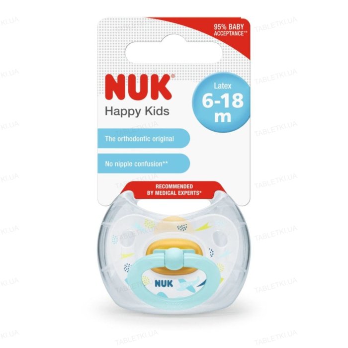 НУК HUK 10737836/2 Пустушка,лат.HAPPY KIDS,Р.3,ЛІТАК - Зображення 1