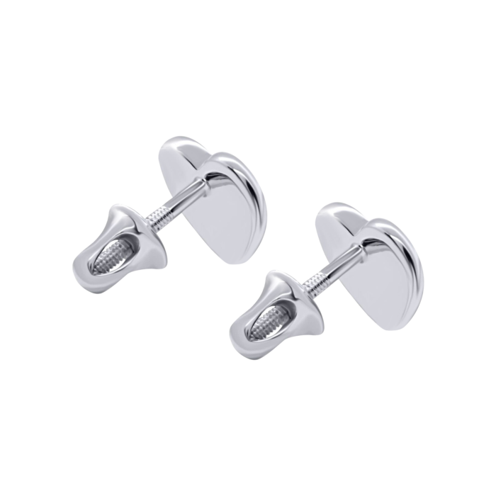 Сережки Серце в сердці Білий - Зображення 2