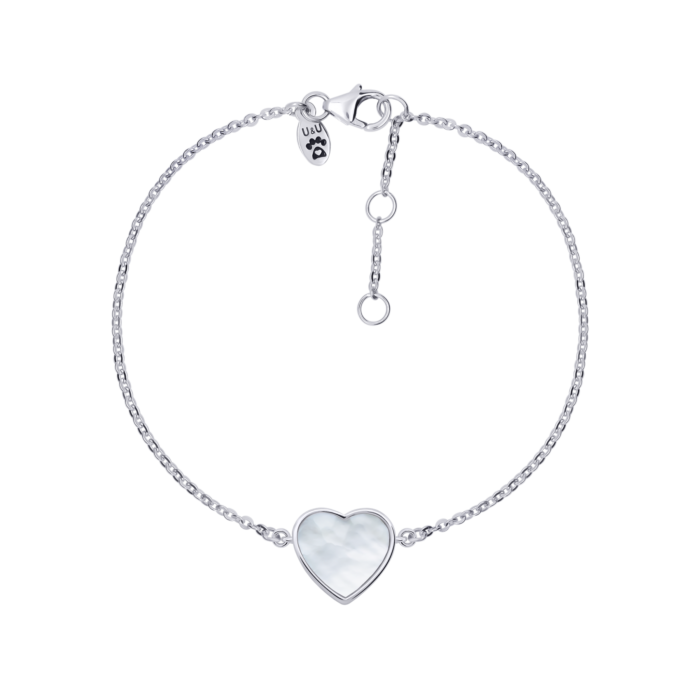 Браслет на ланцюжку Серце велике з перламутром - Зображення 1