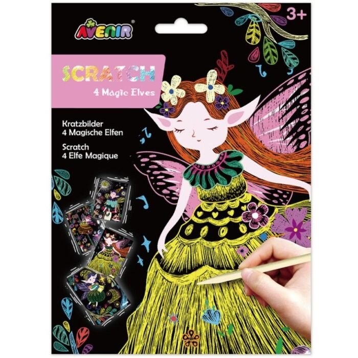 6004130 Набір для творчості, скретч-арт *Чарівні ельфи*, 4 розмальовки - Зображення 1