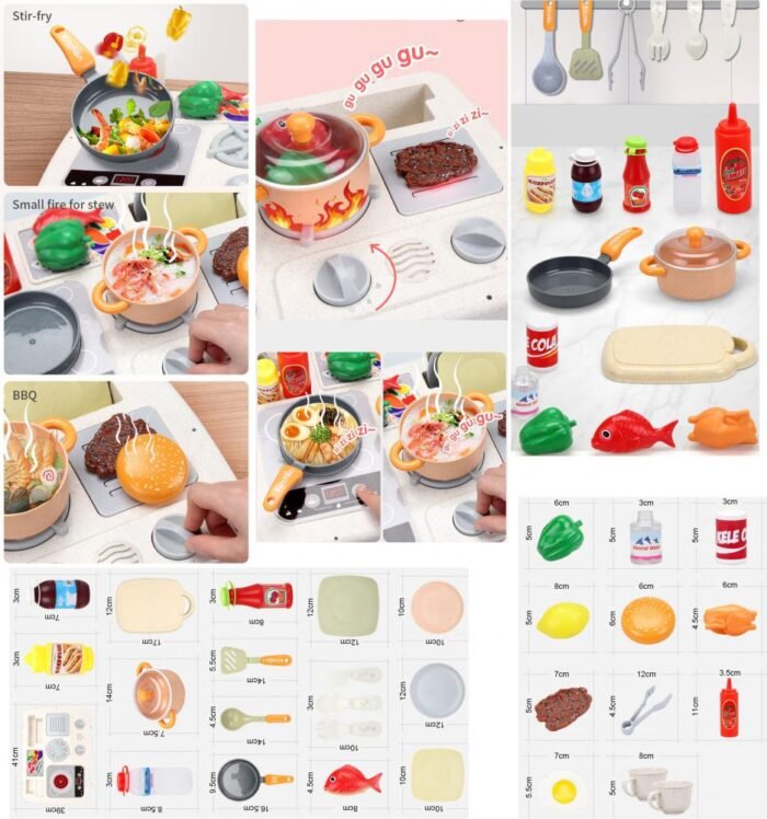 Кухня 35386 плита, посуд, продукти, муз., світло, бат., кор., 14,5-32,5-13,5см. - Зображення 2